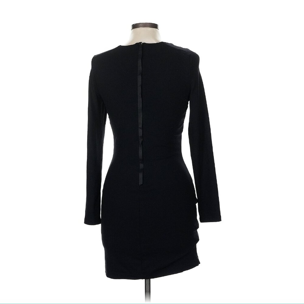 Bebe Black Long Sleeve Bodycon Mini Dress – Size M - Picture 3 of 6